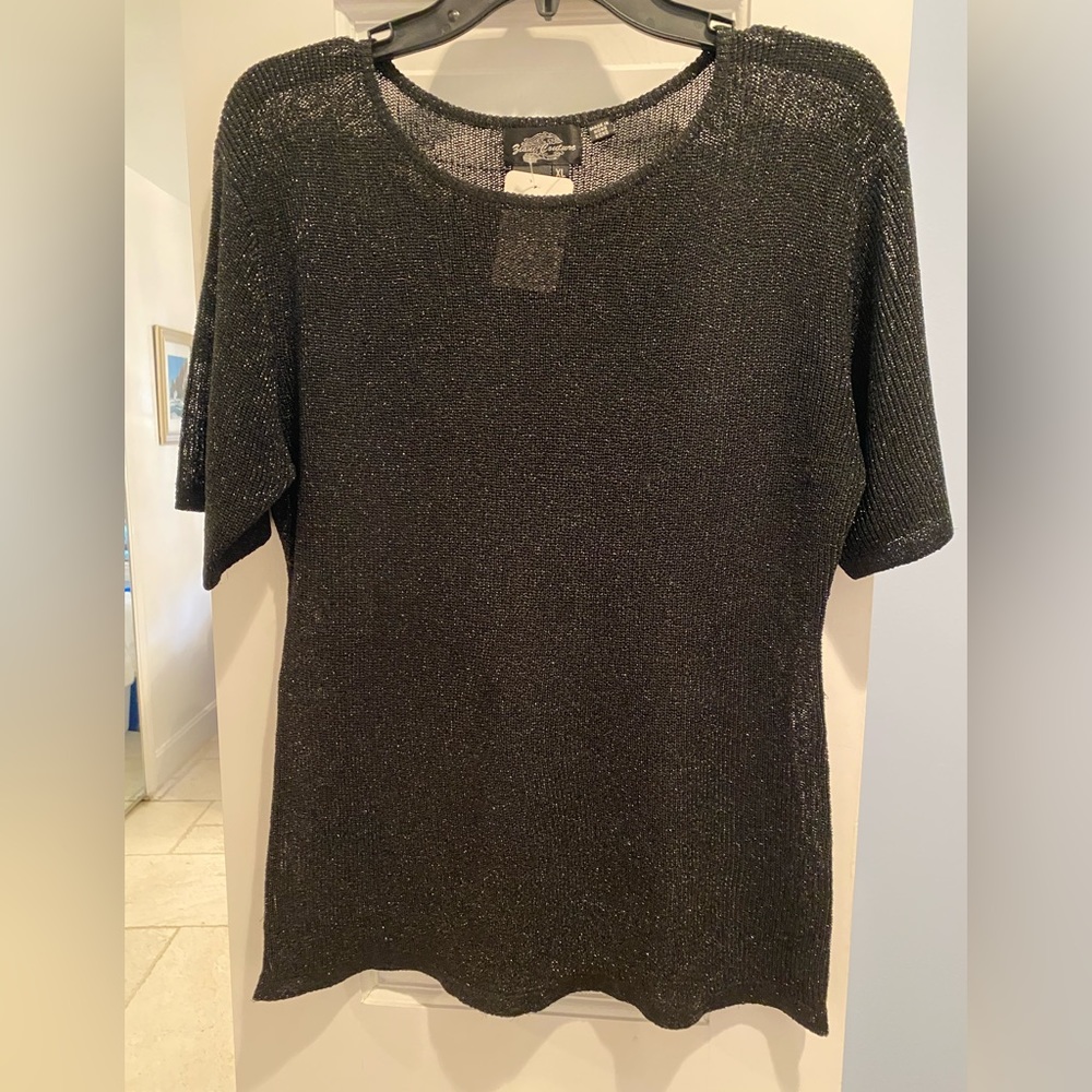 Ziani Couture NWT black sparkly top size XL